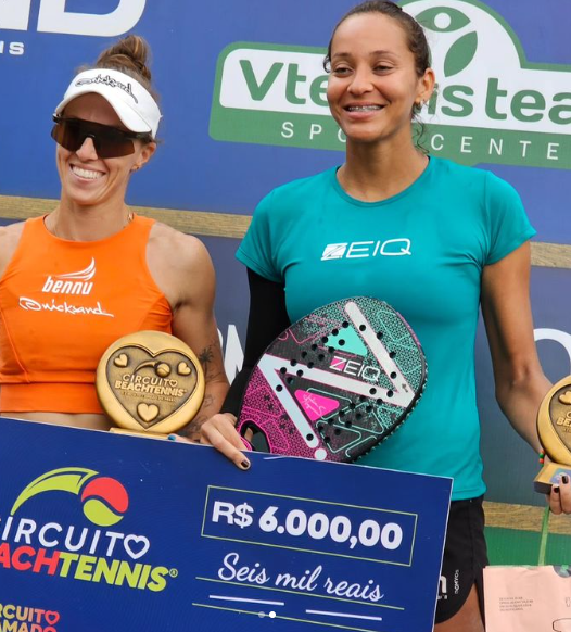 Instrutora da TOSS, Isabella Sella sai campeã da segunda etapa do Circuito Beach Tennis 2024 em Jundiaí/SP